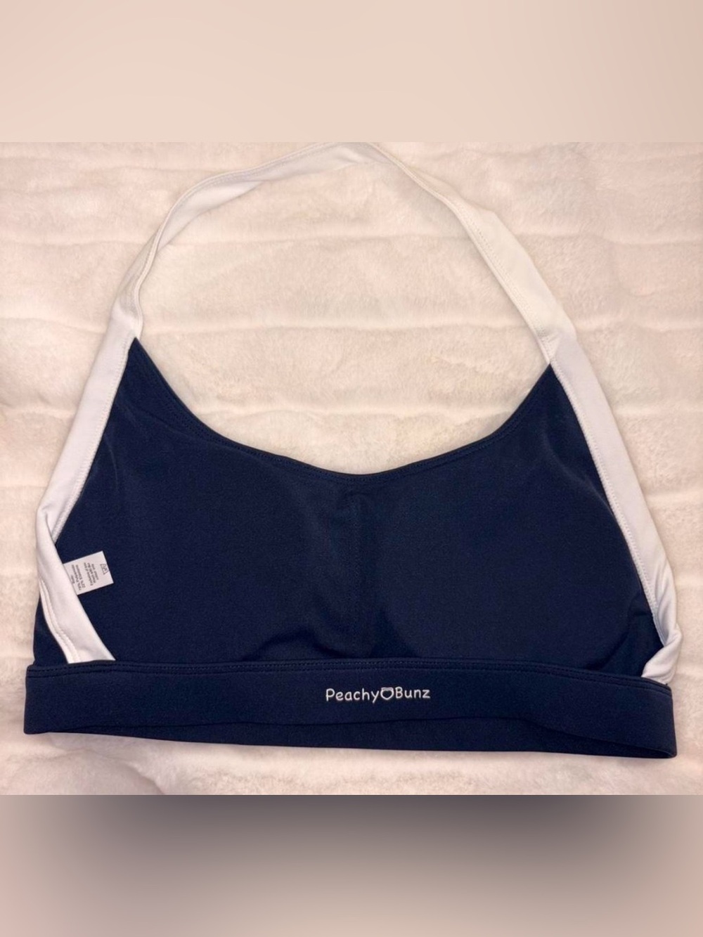 Peachy Bunz Navy & White Sports Bra
